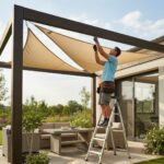 Comment installer une voile d'ombrage triangulaire sur une pergola